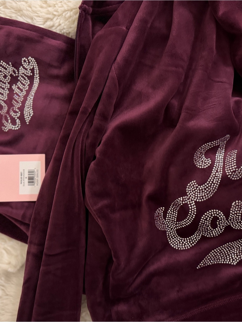 Authentic Juicy Couture Plum Velvet Tracksuit Set